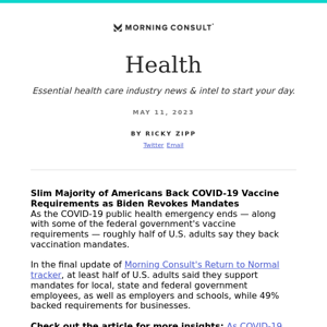 Morning Consult Health: FDA Advisers Vote in Favor of Over-the-Counter Birth Control Pill