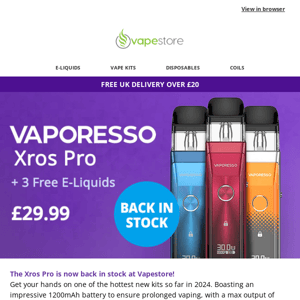 Xros Pro - Back in stock at Vapestore!