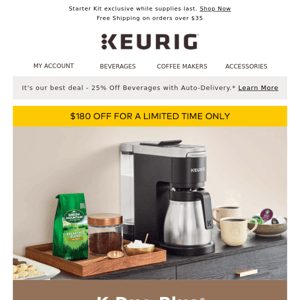 LAST DAY! $49.99 for a K-Duo Plus® Brewer
