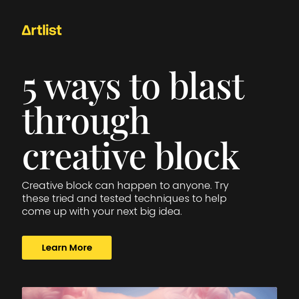 Artlist.io, get 5 tried and tested techniques for getting over creative block