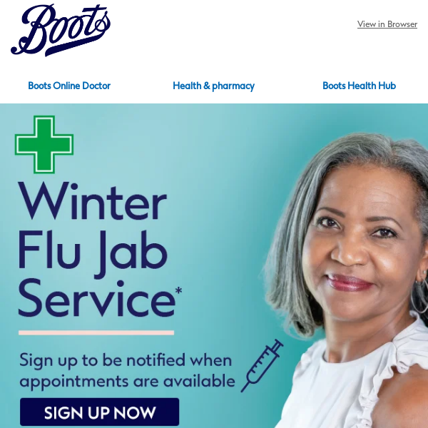 Get priority access to flu jab service appointment bookings