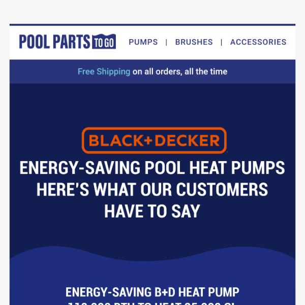 Energy-Saving BLACK + DECKER Pool Heat Pump 80,000 BTU to Heat