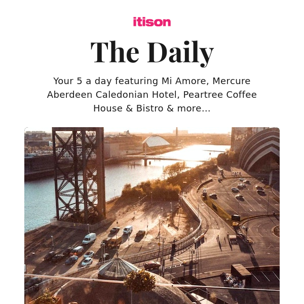 Radisson Red getaway, Glasgow; Mi Amore dining, West End; Mercure Aberdeen Caledonian Hotel stay; Peartree Coffee House & Bistro voucher spend, and 9 other deals