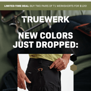New T1 WerkShort Colors