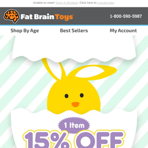 Get 15% Off 1 Item!