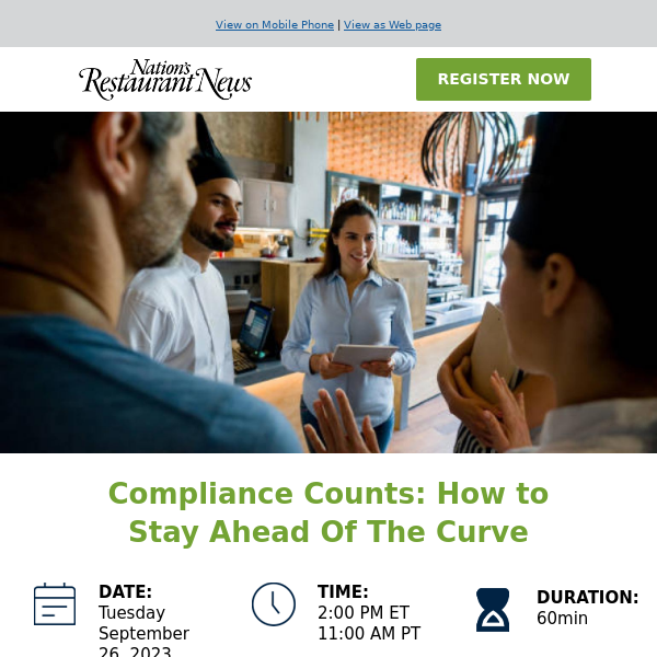 Hi dsds, will you be joining us on 9/26? Insights to Overcome Compliance Complexity