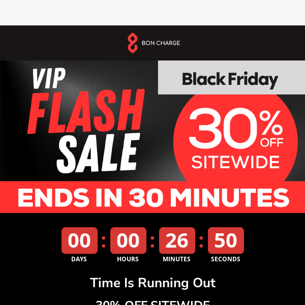 30 Minutes Left To Save 30%