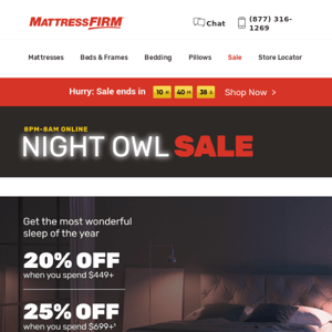 Hey night owl! sleep tight with these great savings