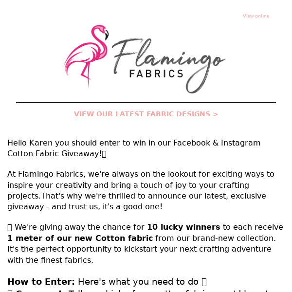 Flamingo Fabrics 🎉 Cotton fabric GIVEAWAY 🎉