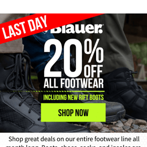 ENDS TODAY 20% Off All Footwear