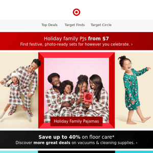 Holiday PJs for the whole family starting at just $7.