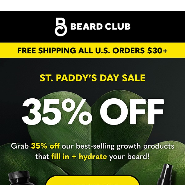35% OFF - St. Paddy's Day Sale ends soon!