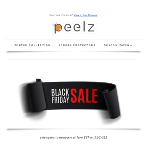 Peelz Black Friday Sale: VIP Early Access to 50% Off 🎁