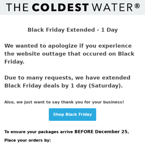 BLACK FRIDAY 1-day extension ❄
