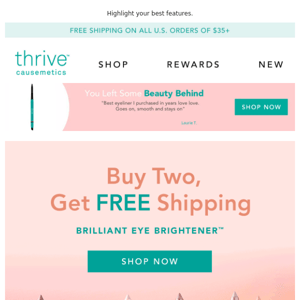 Free Shipping on Eye Brighteners!