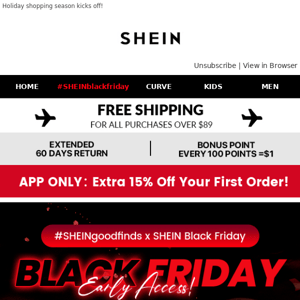 The countdown begins for SHEIN Black Friday.