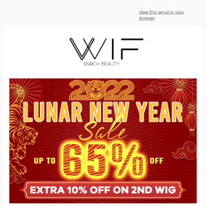 Lunar New Year Sale | Up to 65% Off + Extra 10% Off on 2nd Wig 🔥