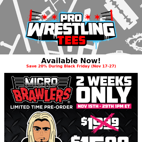 CM Punk Retro Micro Brawler - Save 20% During Black Friday - Pro Wrestling  Tees