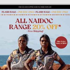 🚨 20% OFF WHOLE NAIDOC RANGE + FREE SHIPPING!