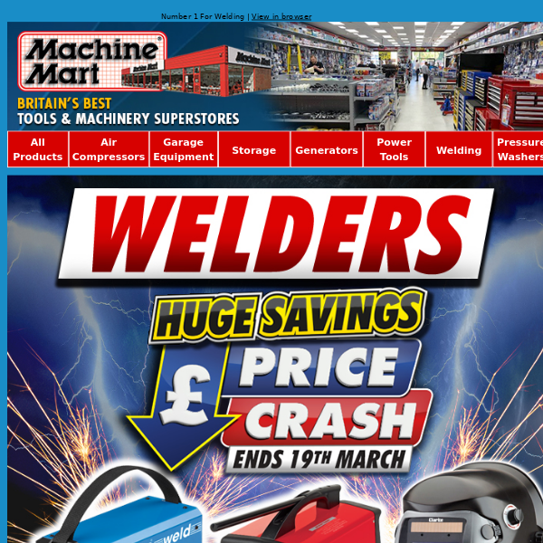 Price Crash on Welders and Welding Accessories - Now Live!