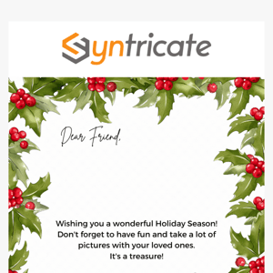 Happy Holidays, our dear Syntricate! ❄️💌