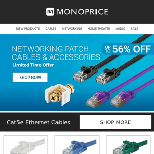 Networking SALE | Up to 56% OFF Patch Cables & Accessories