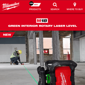 NEW! M18™ Green Interior Rotary Laser Level Kit