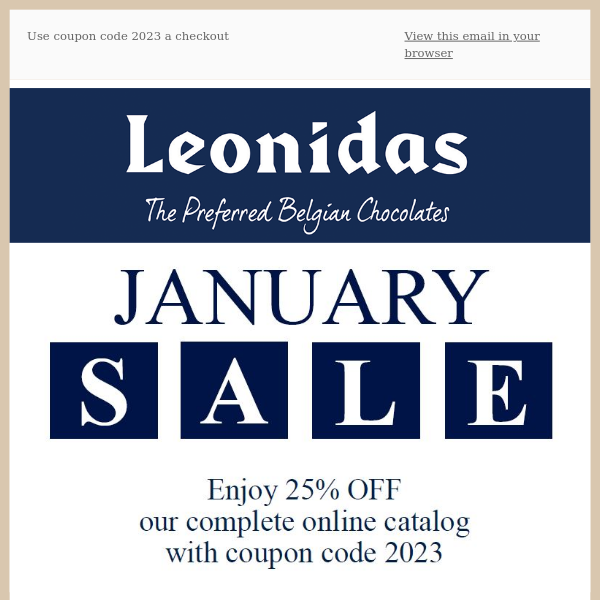 Our traditional January SALE continues - 25% OFF