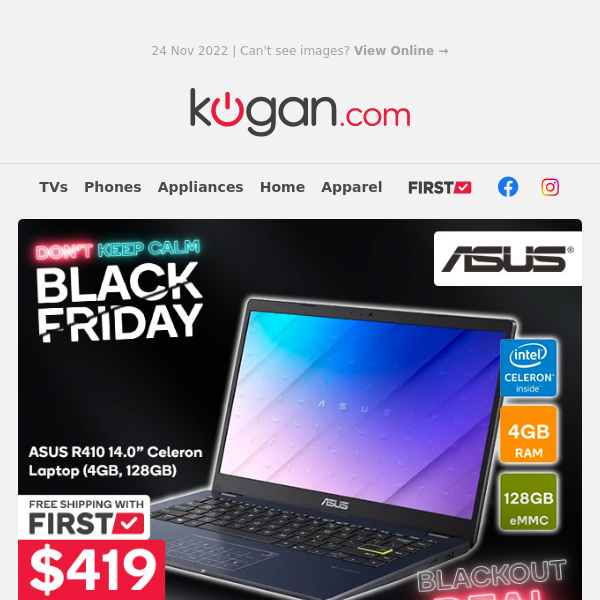 Blackout Deals: Prices Slashed on ASUS Celeron Laptop, Smart Doorbell, Brooks Running Shoes & More!