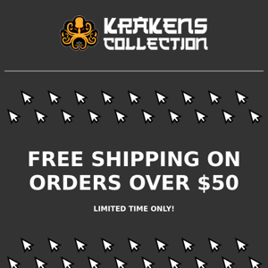 Moving Sale! Free shipping on all orders over $50!