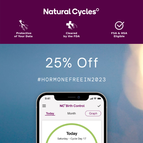 Natural Cycles, only a FEW days left to SAVE 25% and show 2023 who's the BOSS! 😎
