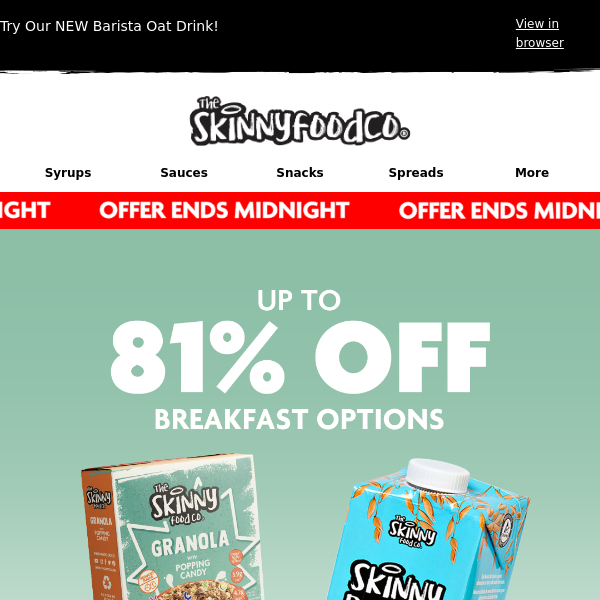 The Skinny Food Co, claim up to 81% off ⏰