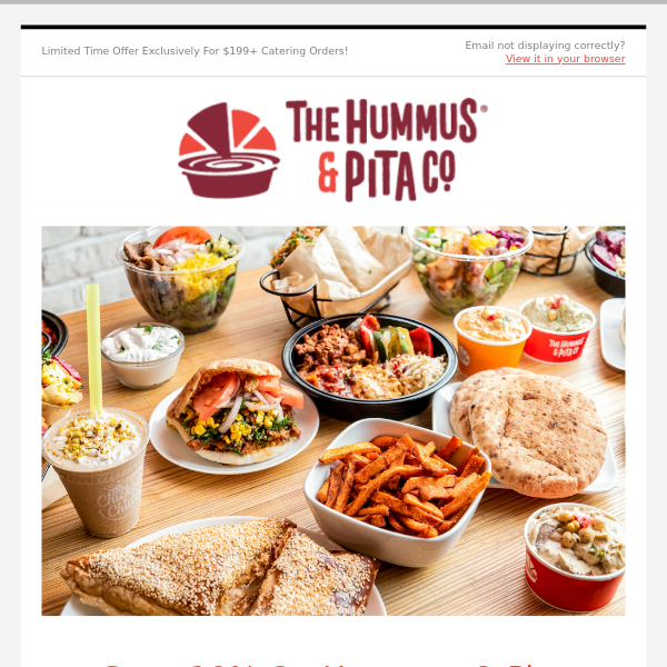Save 10% On Hummus & Pita Catering