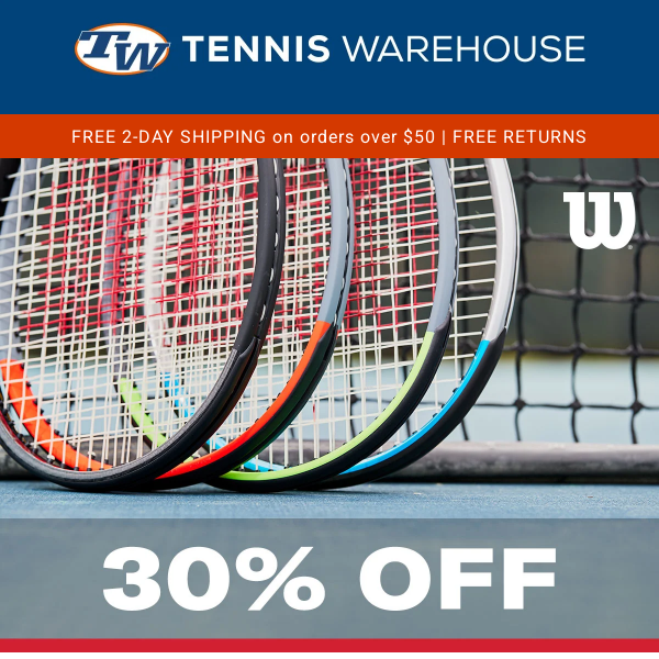 30% Off Select Wilson Racquets - Tennis Warehouse