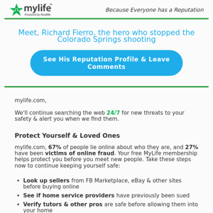 0 new safety threats found for MyLife.com