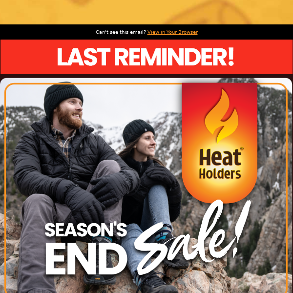 🤪 Season End💲Event. Last chance for 20% off sitewide Heat Holders.