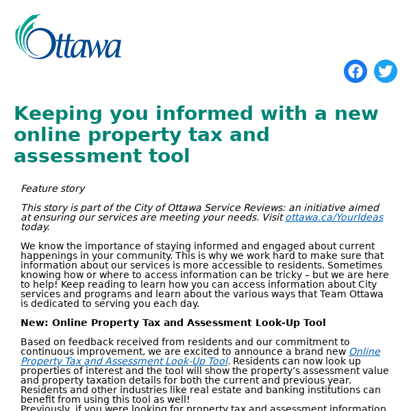 Keeping you informed with a new online property tax and assessment tool