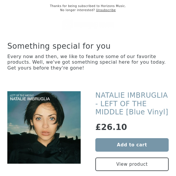 NEW! NATALIE IMBRUGLIA - LEFT OF THE MIDDLE [Blue Vinyl]