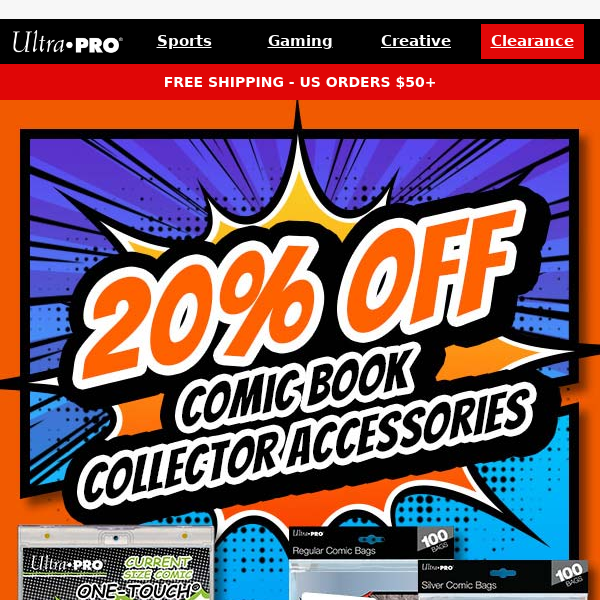 💥 20% OFF Comic Book Accessories