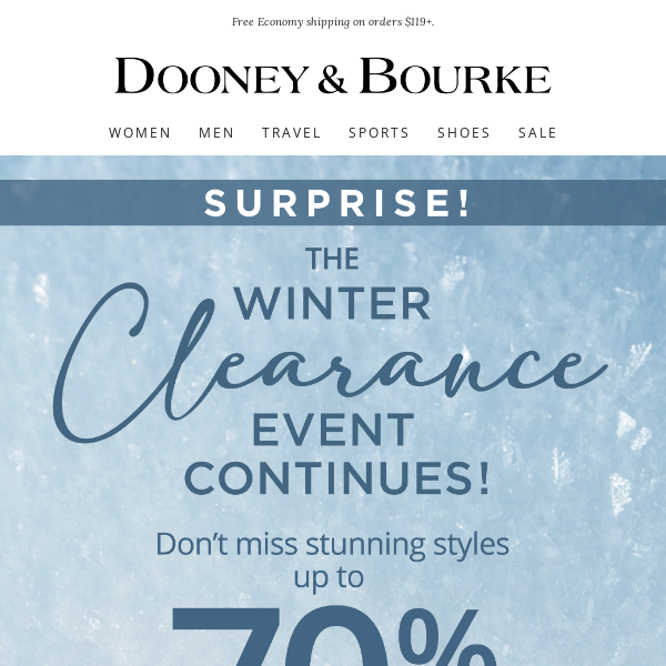 Surprise! Winter Clearance Continues...