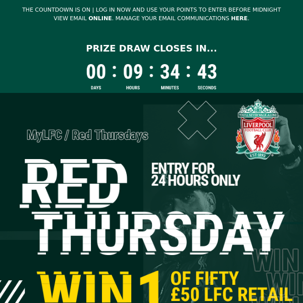 See what can be won in the final Red Thursday of the month