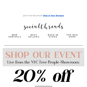 FINAL HOURS 🥺 for 20% off all FREE PEOPLE!