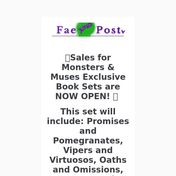 Monsters & Muses Exclusive Book Set Now Available!
