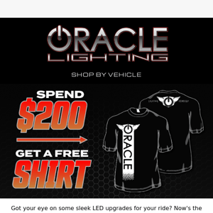 Spend $200 and Get a Free T-Shirt!