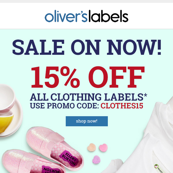 👕 Save 15% Off Clothing Labels On Now! 👕