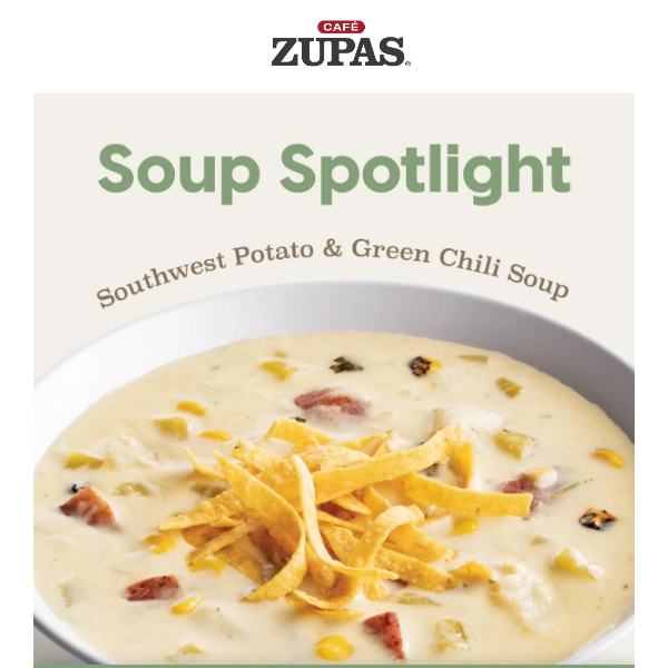 📣 Soup Spotlight: Southwest Potato & Green Chili Soup