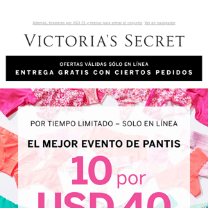 La mejor oferta: 10 pantis por USD 40