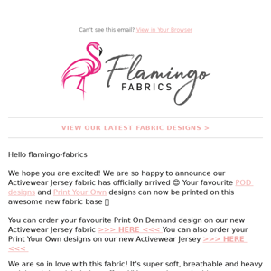 Flamingo Fabrics 🚨 NEW FABRIC BASE ALERT 🚨