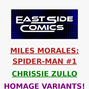 🔥 SELLING OUT FAST! 🔥 MILES MORALES #1 CHRISSIE ZULLO SPIDER-VERSE ANIMATION HOMAGE VARIANTS 🔥AVAILABLE NOW - VERY LIMITED!