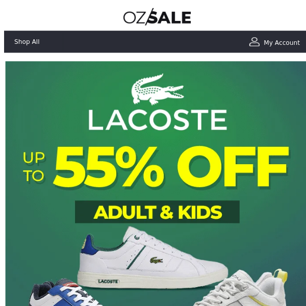 Best Selling Lacoste Footwear Up To 55% Off - OZSALE